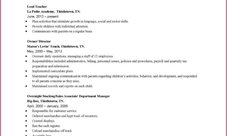 Sample Resume For Cleaner Job