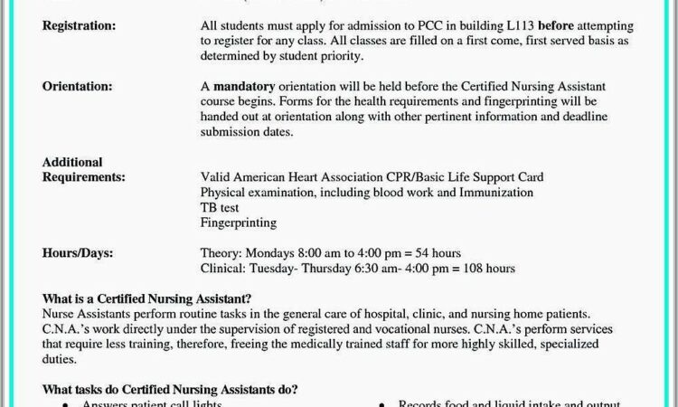 Sample Resume For Cna Position