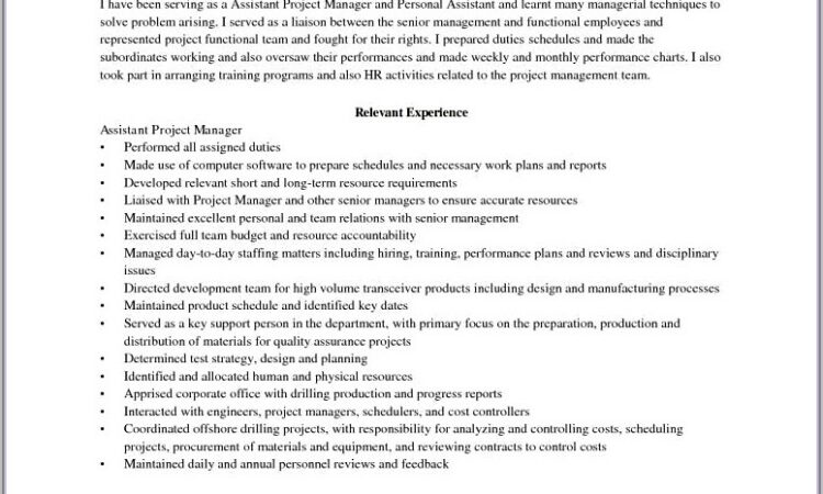 Sample Resume For Construction Project Manager Position