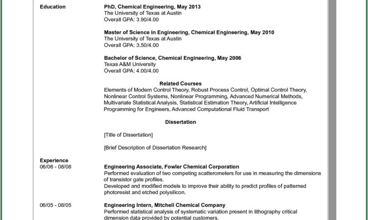 Sample Resume For Electrical Engineers