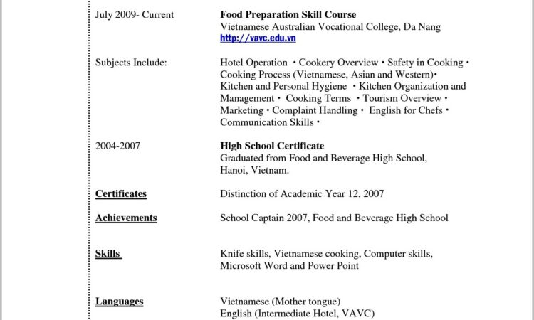 Sample Resume For First Job Template