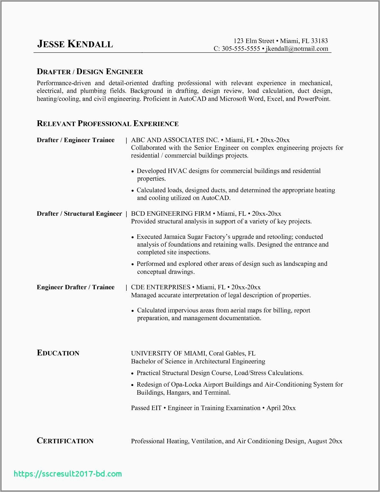 Sample Resume For Hvac Mechanical Engineer