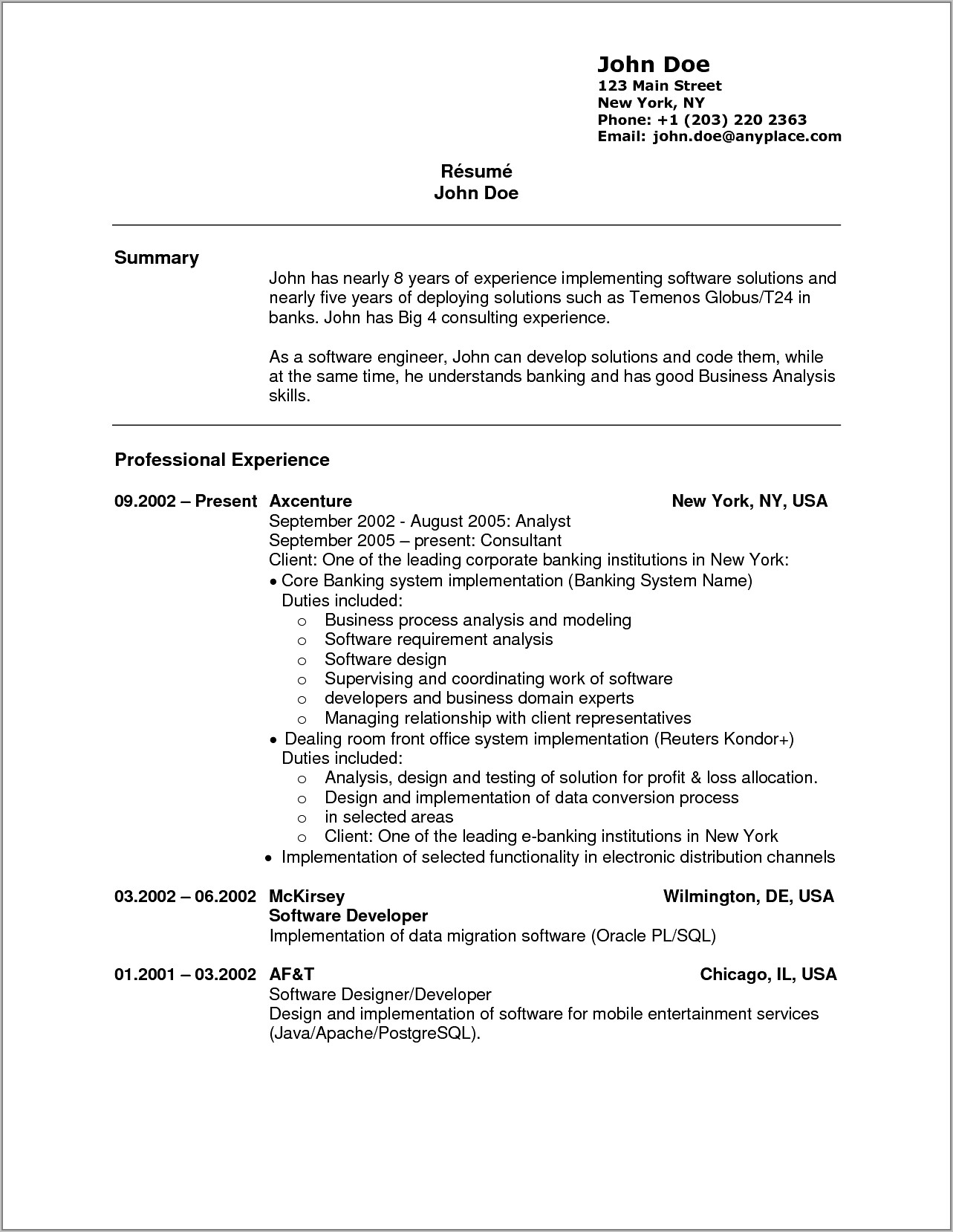 Sample Resume For Jobs With No Experience