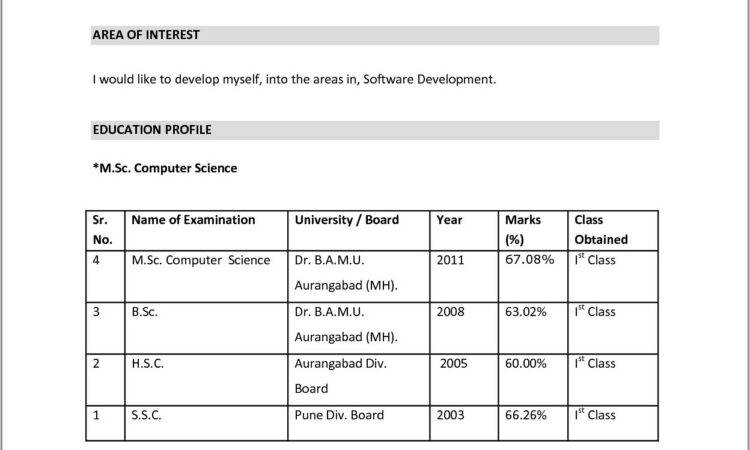 Sample Resume For Mba Finance Freshers Pdf