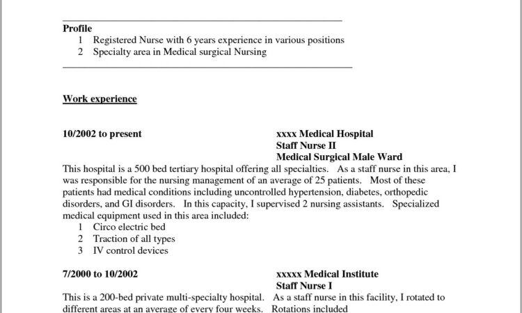 Sample Resume For Med Surg Nurse