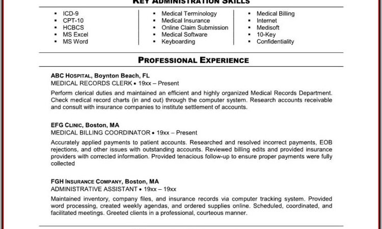 Sample Resume For Medical Coding Fresher