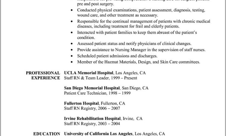 Sample Resume For New Registered Nurse