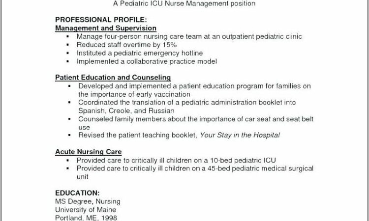 Sample Resume For Nurses Free Download