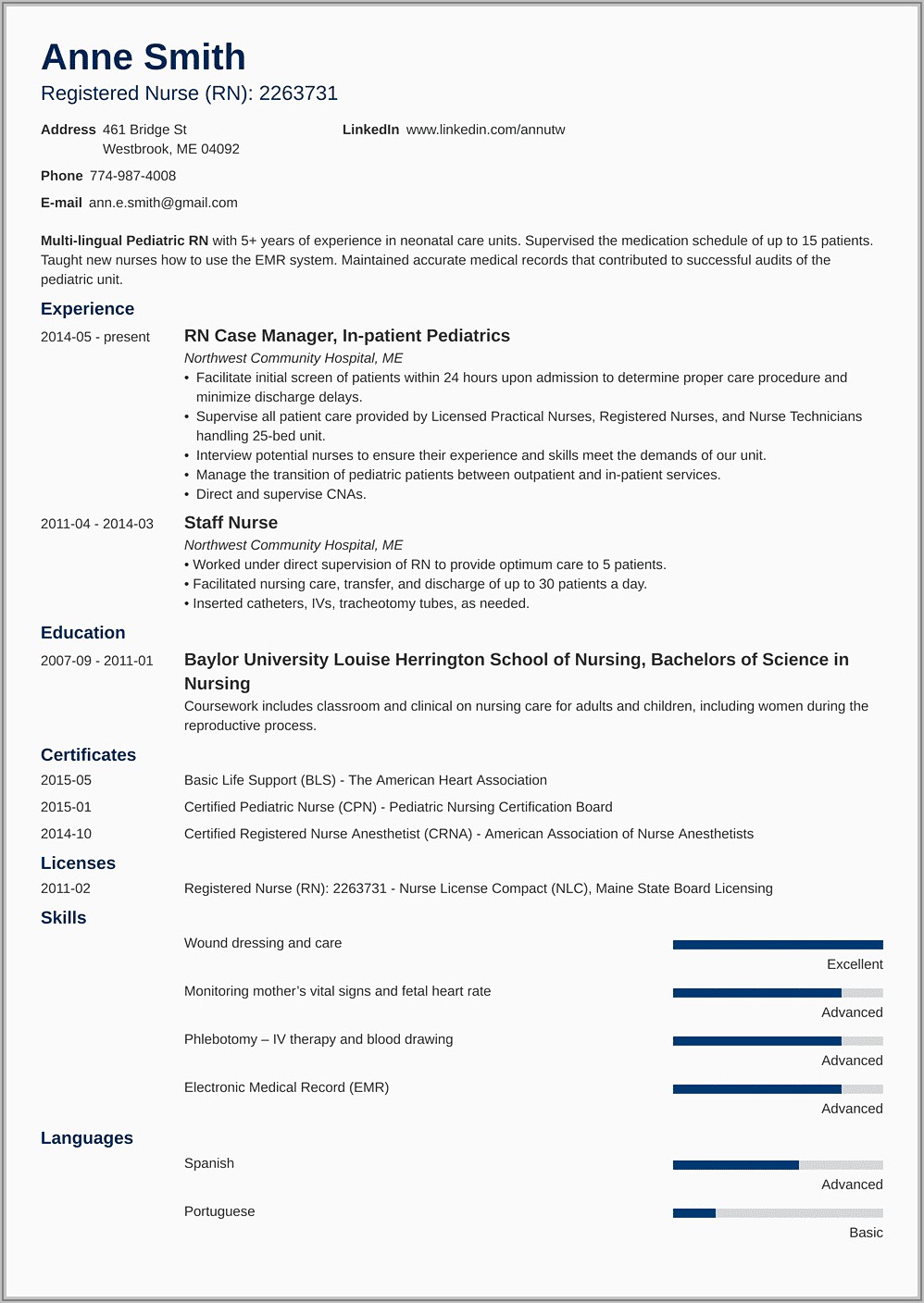Sample Resume For Nurses With Experience Australia
