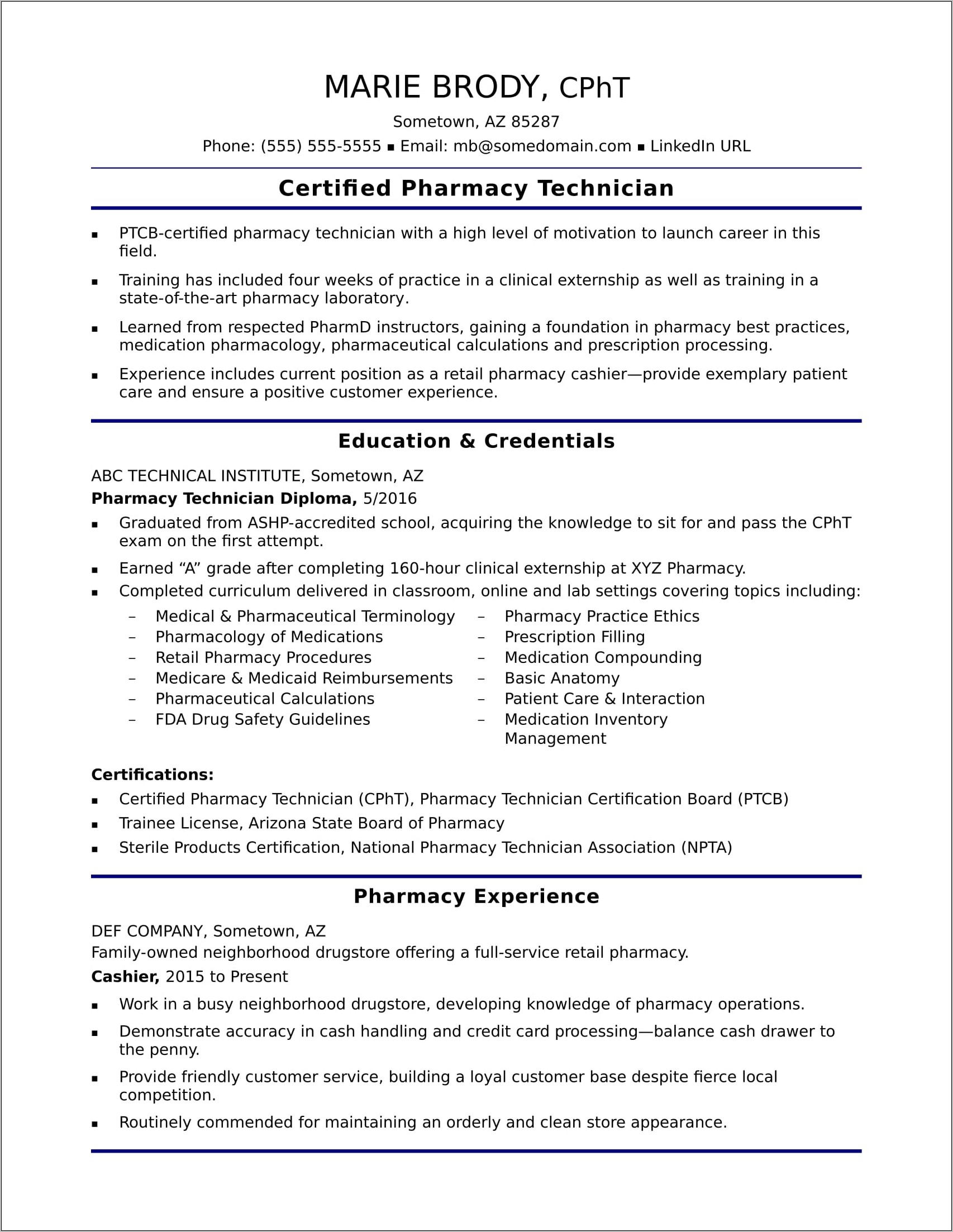 Sample Resume For Pharmacy Assistant In Philippines