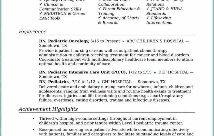 Sample Resume For Registered Nurse With Experience