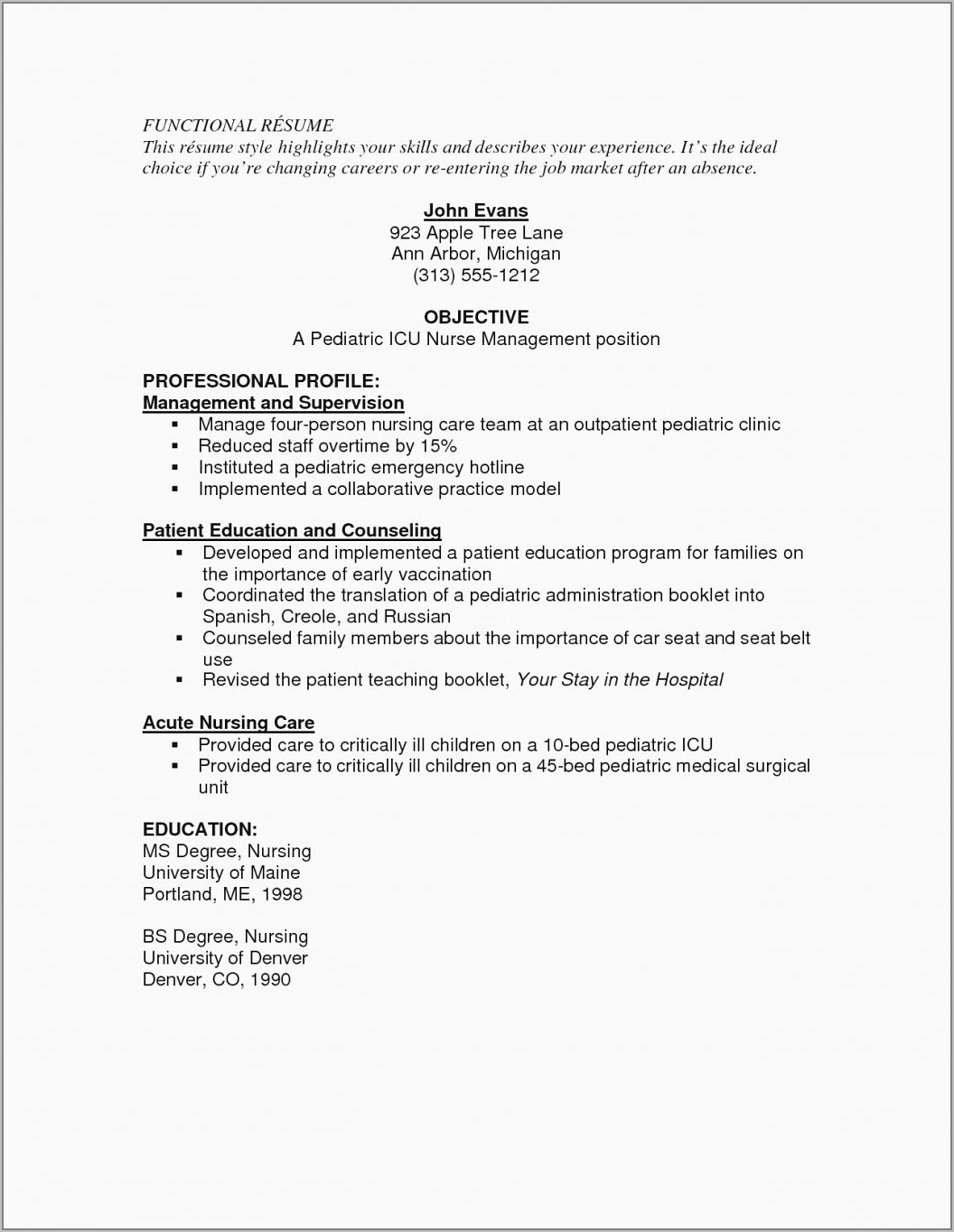 Sample Resume For Rn Med Surg