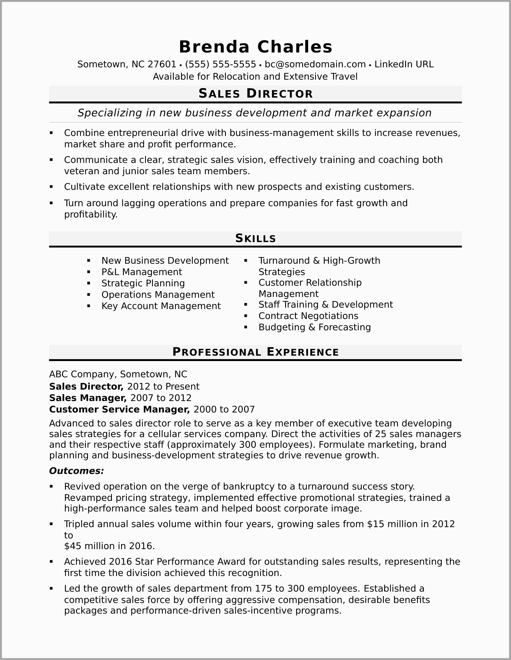 Sample Resume For Sales Executive Fmcg