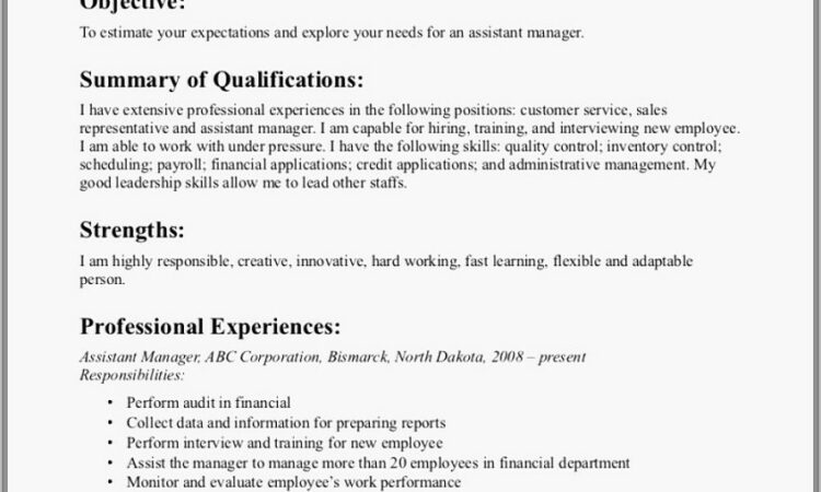 Sample Resume For Sales Manager In Banking