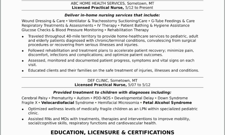 Sample Resume Format For Nursing Assistant