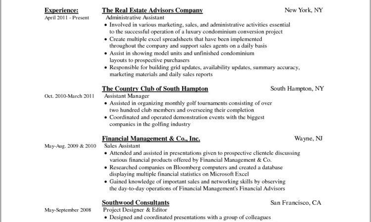 Sample Resume Format In Word Document