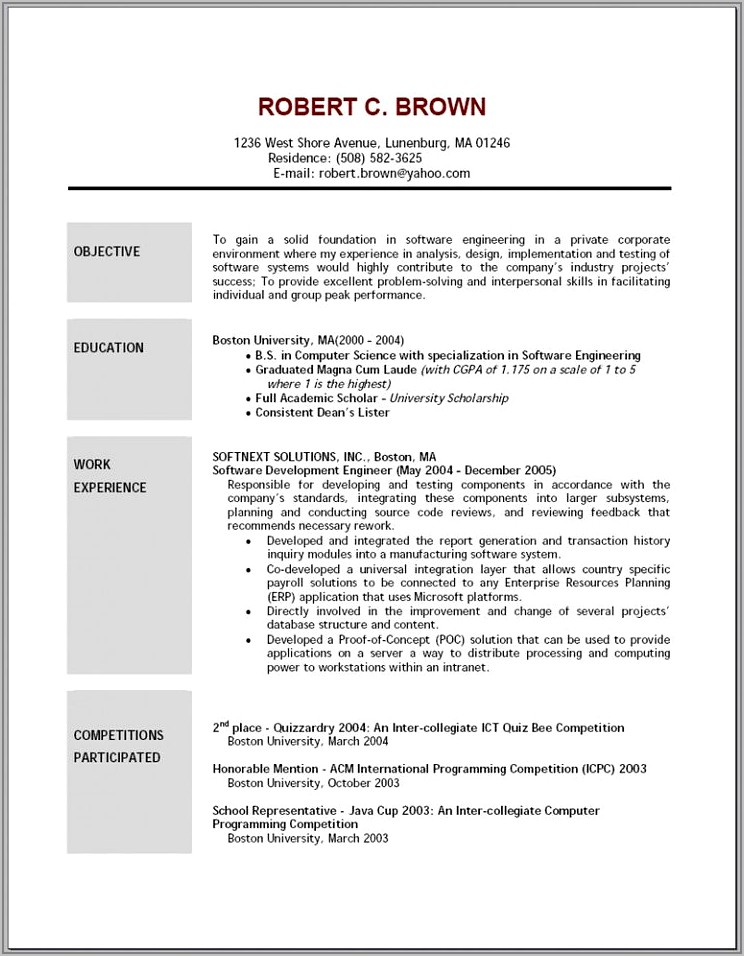 Sample Resume Nursing Assistant Entry Level