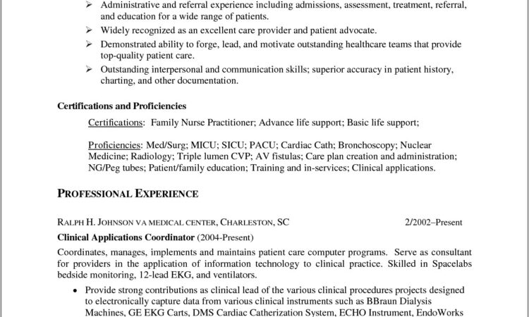 Sample Resume Registered Nurse Med Surg