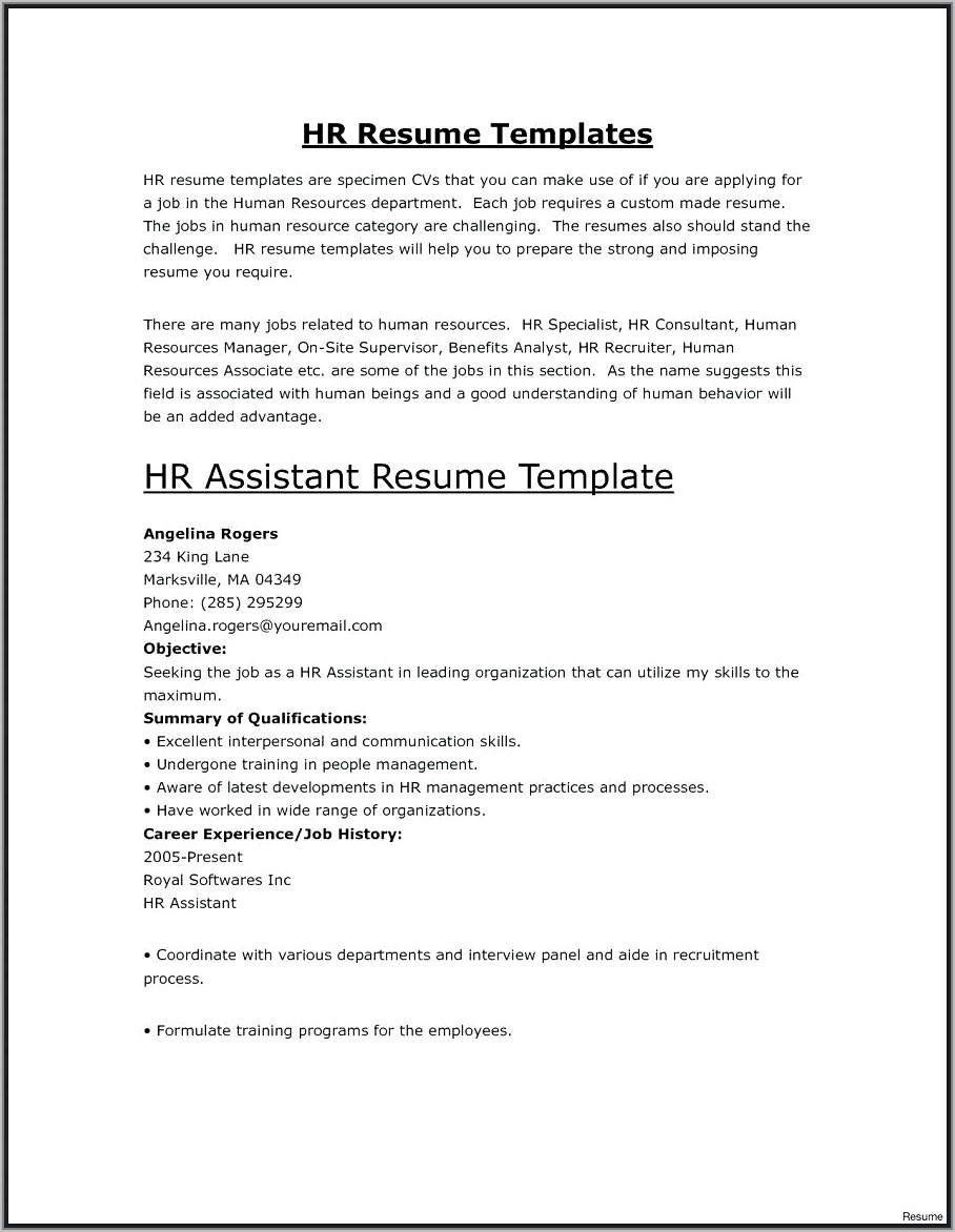 Sample Resume Templates 2019 Free