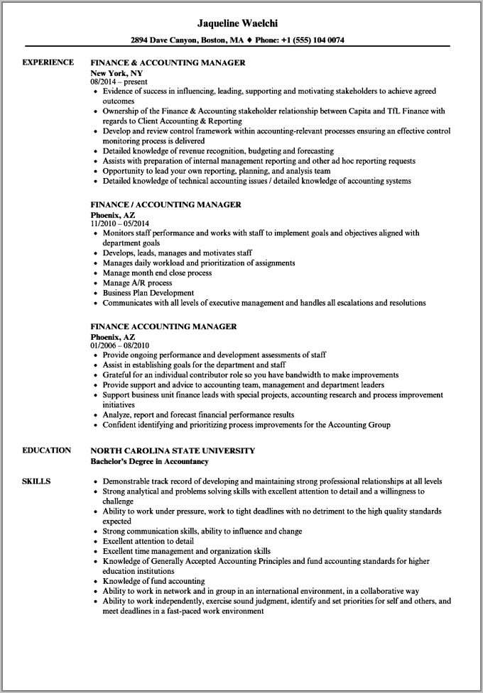 Sample Resumes For Property Managers