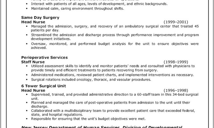 Sample Staff Nurse Resume