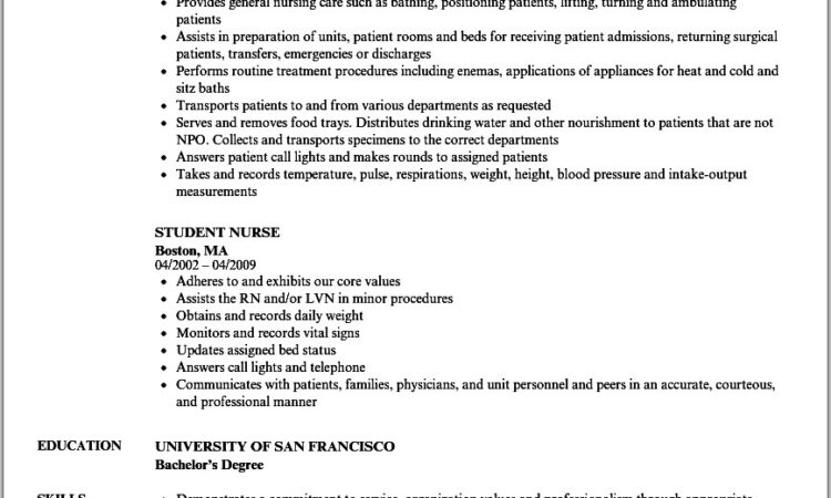 Sample Student Lpn Nurse Resume