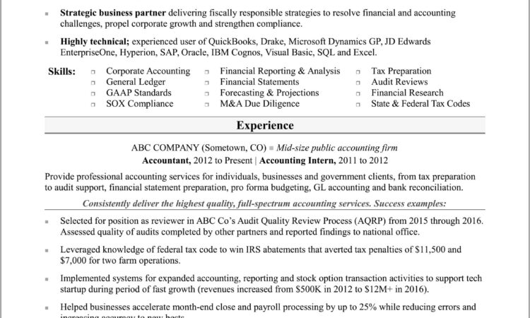 Samples Of Resumes For Accounting Jobs