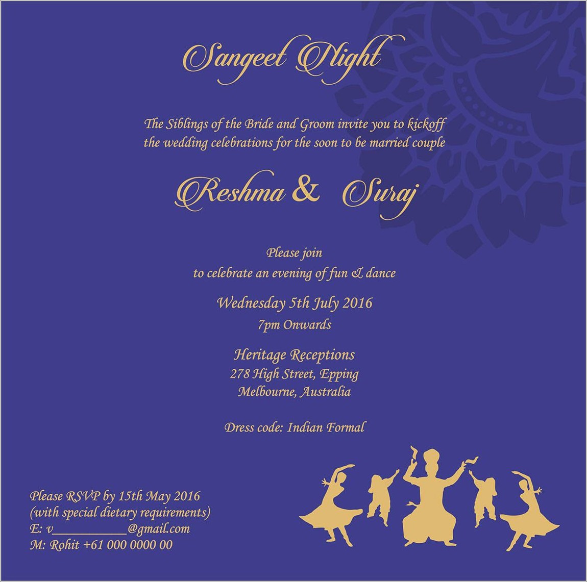 Sangeet Invitation Card Design Online