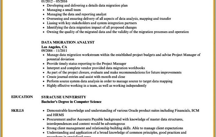 Sap Data Migration Resume Sample