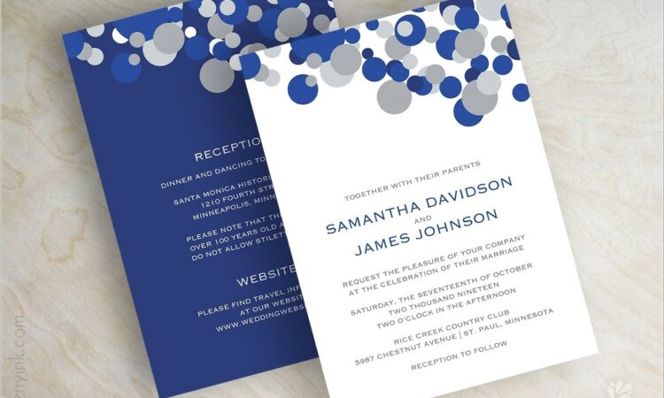 Sapphire Blue And Silver Wedding Invitations