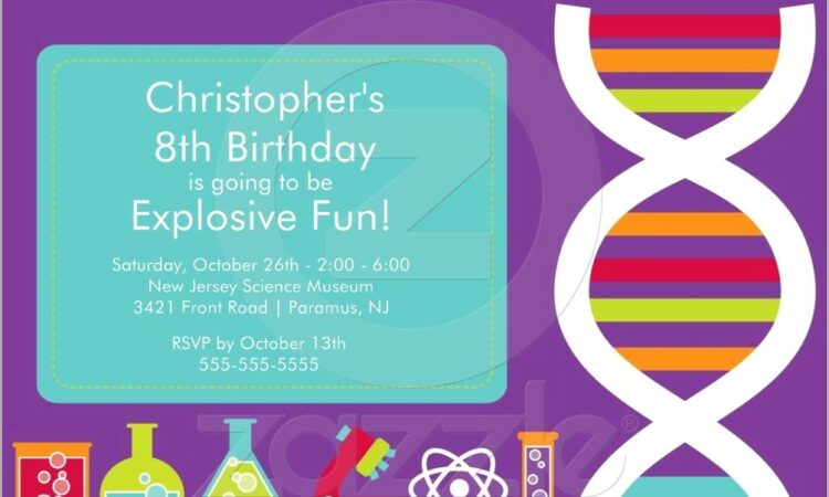 Science Birthday Invitations Printable