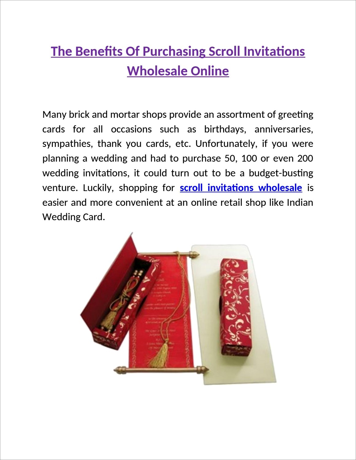 Scroll Wedding Invitations Wholesale
