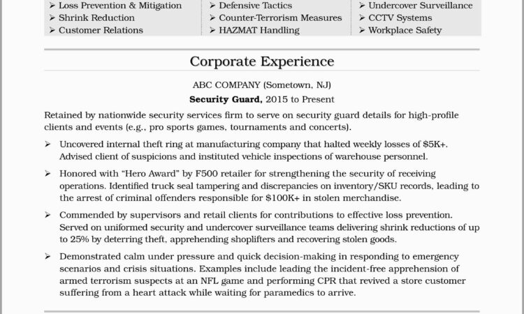 Security Officer Cv Format