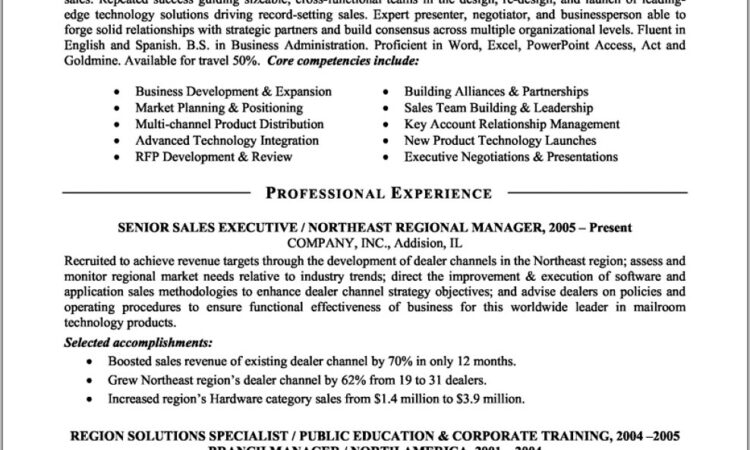 Senior Sales Manager Resume Sample