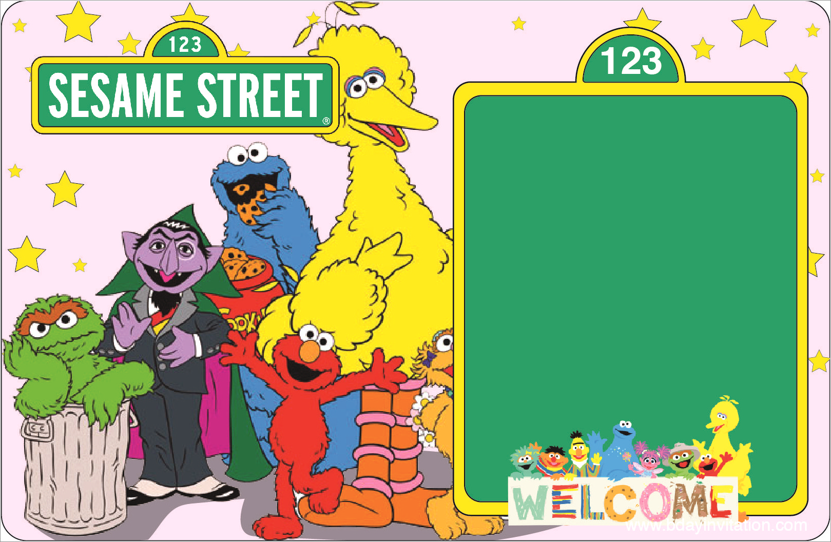 Sesame Street Birthday Invitation Template