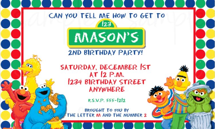 Sesame Street Invitation Template