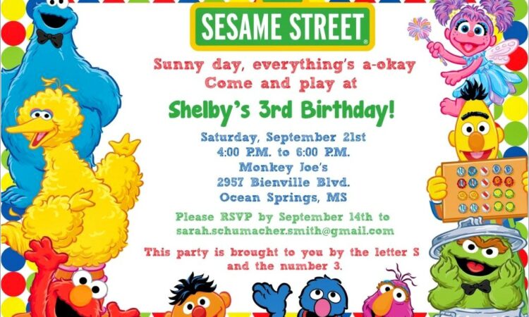 Sesame Street Invitation Template Free