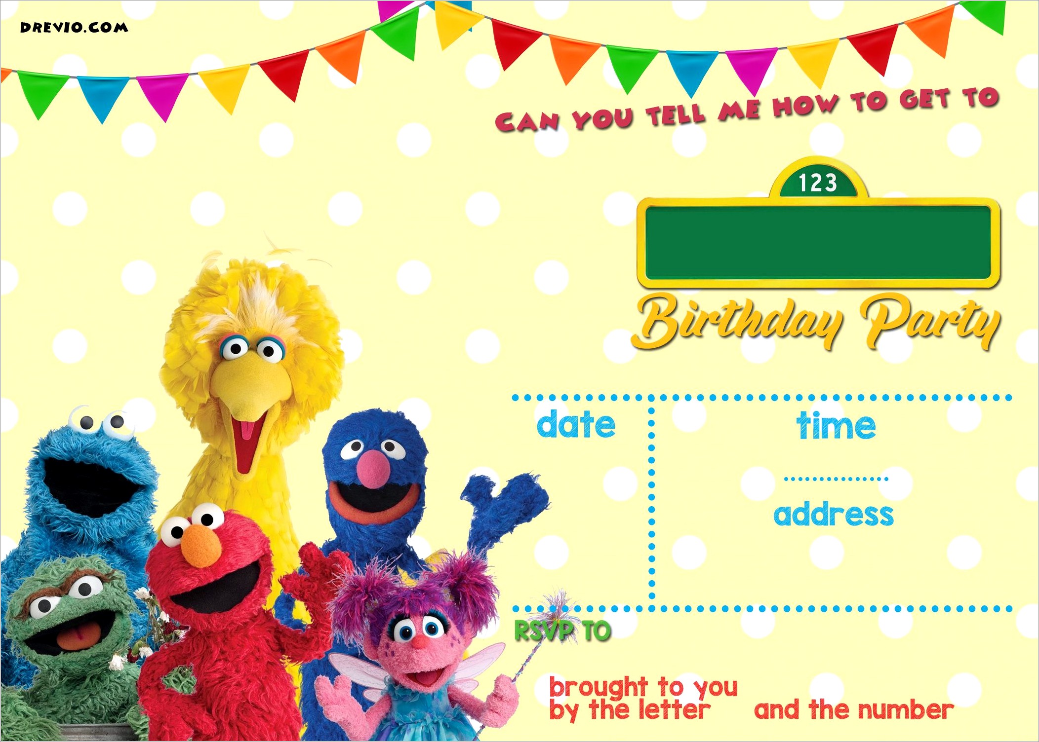 Sesame Street Invitations Online