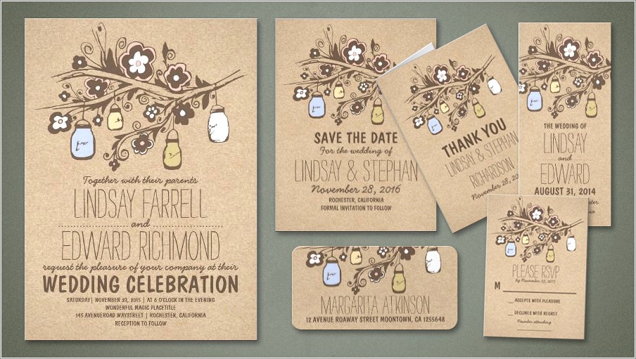 Shabby Chic Rustic Wedding Invitations