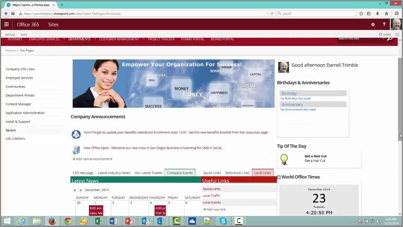 Sharepoint Intranet Templates Free