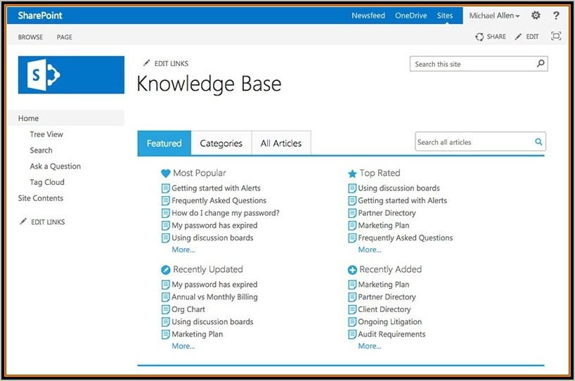 Sharepoint Knowledge Base Template 2013