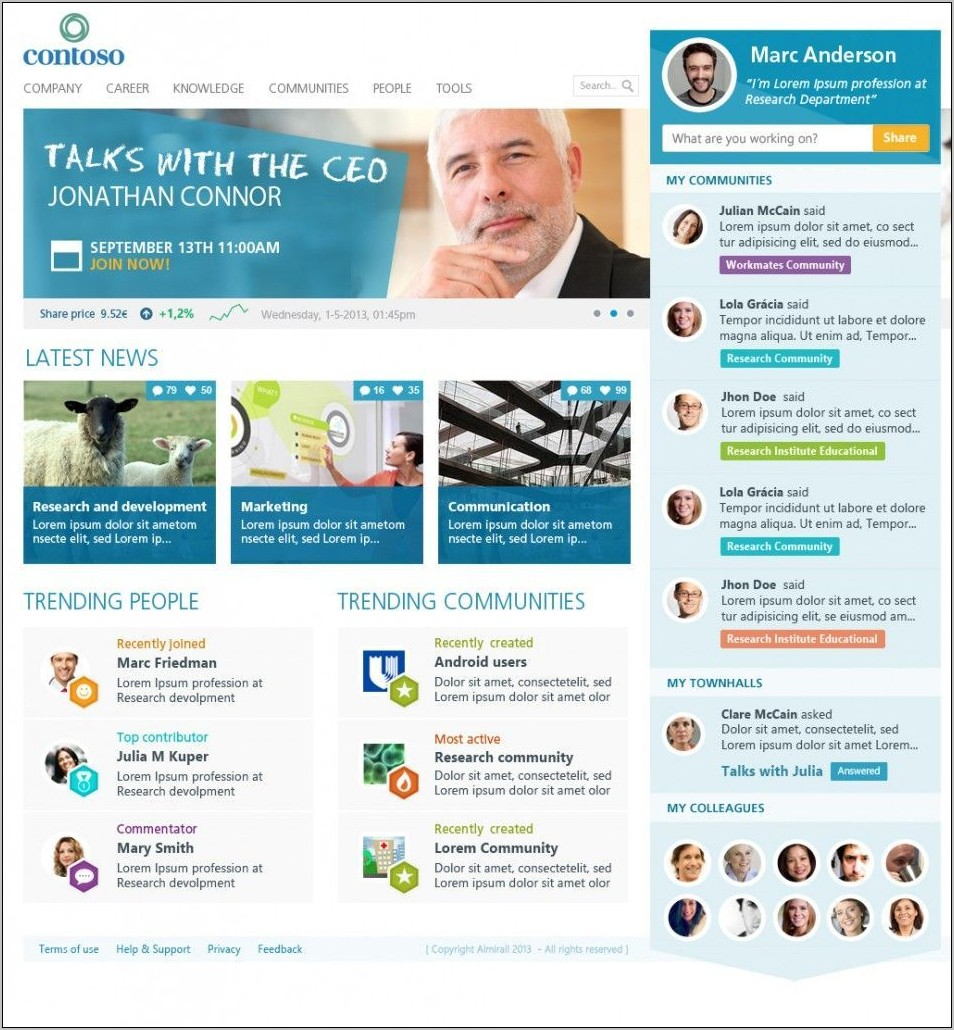 Sharepoint Office 365 Intranet Template