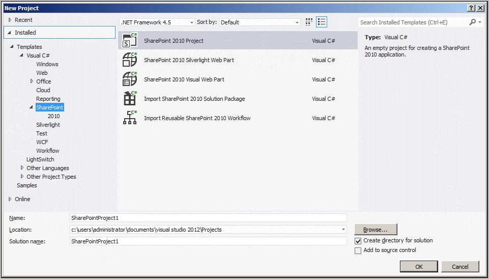 Sharepoint Project Templates For Visual Studio 2010