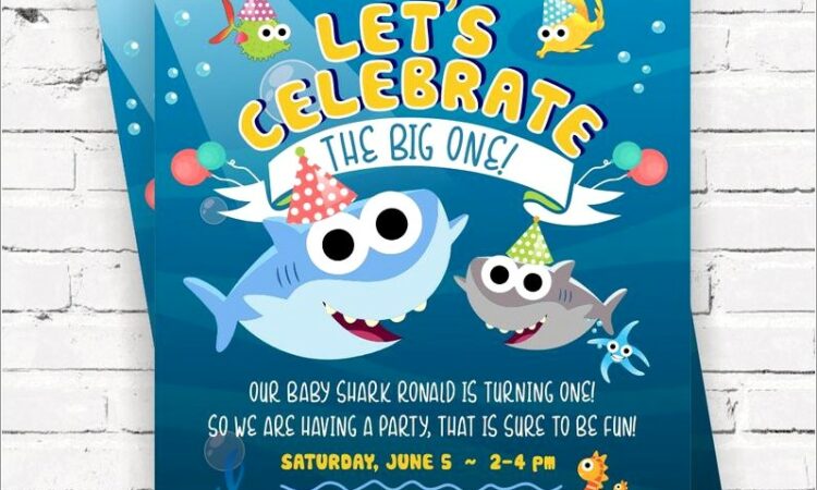 Shark Birthday Invitation Template Free Download