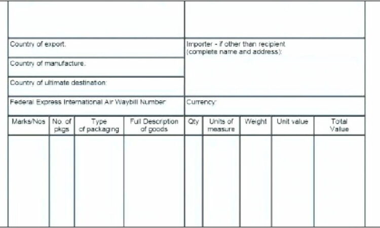 Shipping Invoice Template Uk