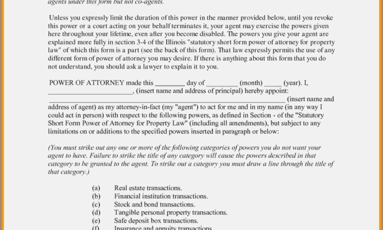 Short Form Power Of Attorney For Property