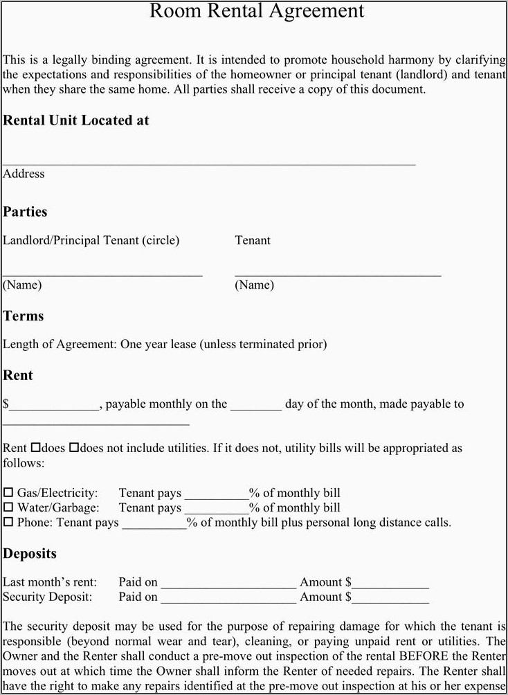 Short Lease Agreement Template