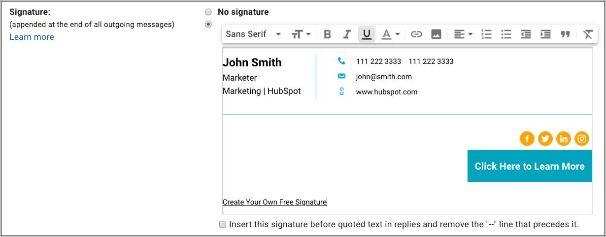 Signature Email Profesional Template