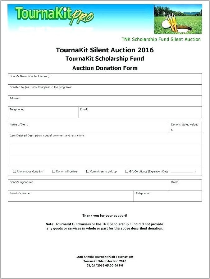 Silent Auction Bid Sheet Template Free Download