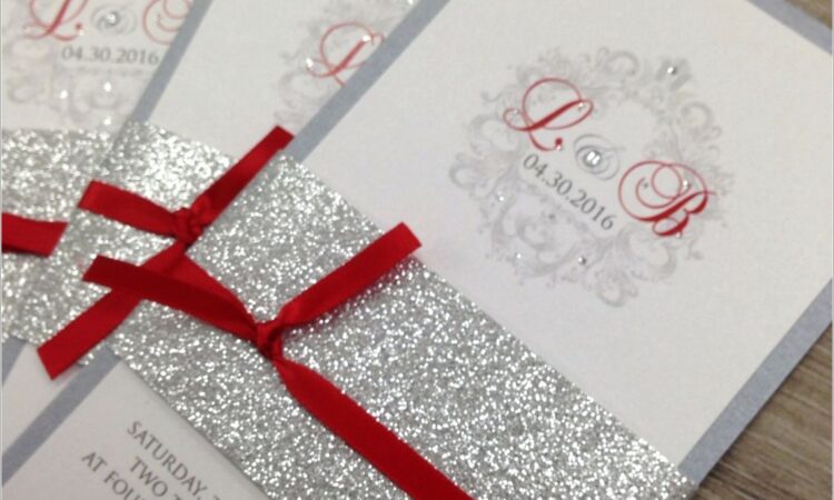 Silver And White Wedding Invitations